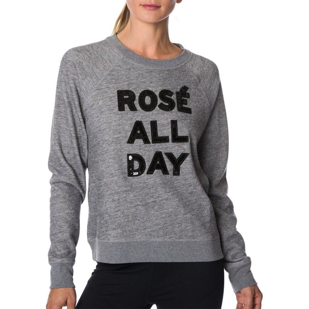 Betsey‎ Johnson Sweatshirt Womens Small Gray And Black Sequins Pullover Crewneck